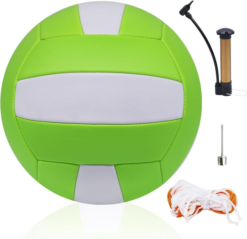 Magicorange Volleyball, 1 Pack Official Size 5 Volleyballs- PU Leather Indoor Outdoor Soft Touch Volleyballs for Beach Play, Game,Gym,Training -Includes Ball Pump - Image 1